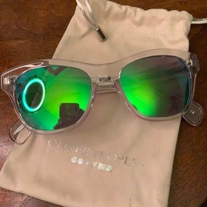 Oliver peoples sunglasses, authentic lenses, clear frame, Bronze Flash Mirror